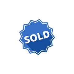 Sold button icon isolated on transparent background