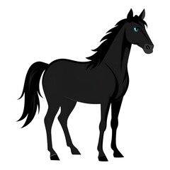 horse silhouette isolated on white