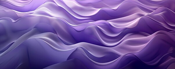 Obraz premium Dynamic purple 3D wave patterns with smooth curves, creating an energetic abstract background