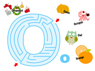 アルファベットの迷路・O