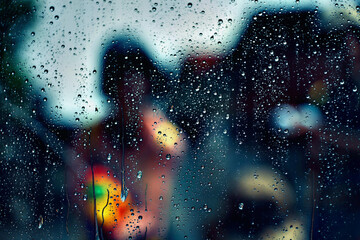 Rain drops on the window for abstract background, Wallpaper