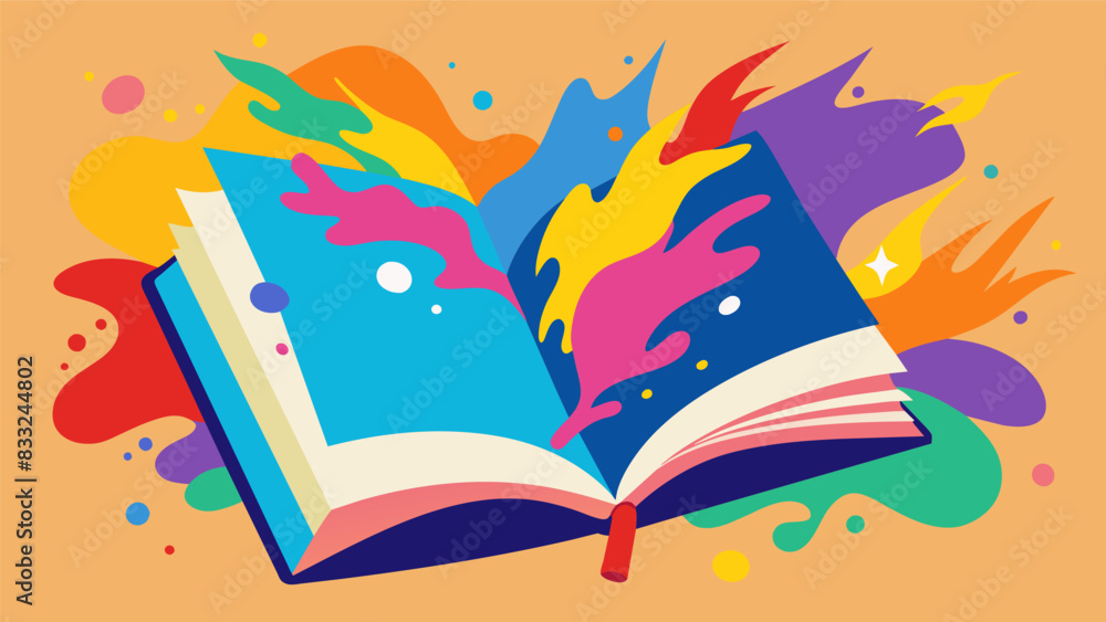 Poster vibrant splashes of color and bold brushstrokes fill the pages of a journal capturing the emotions o