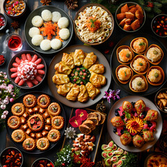 Fototapeta premium assortment of dessert on a table