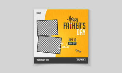 Father's Day sale poster for Online businesses and promotion discount offers on social media 