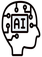 AIのアイコンセット（フラットデザイン、線画、グラデーション）
