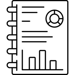 Business Report Vector icon in line style 