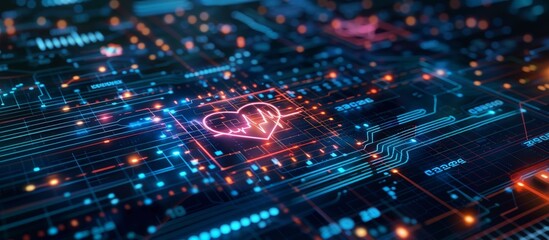 Obraz premium Cutting-Edge Medical Cybersecurity Visualization Ensuring Life Insurance and Patient Data Protection with Secure Data Locks