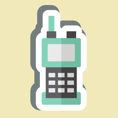 Sticker Walkie Talkie. related to Emergency symbol. simple design illustration