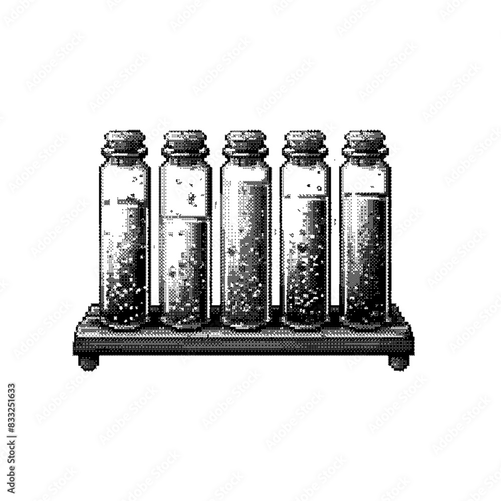 Poster laboratory flasks dithering bitmap vector