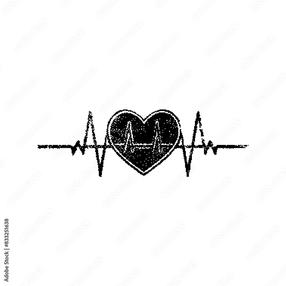 Poster heart rate dithering bitmap vector