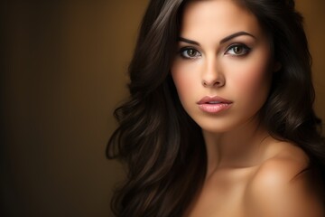 A woman with long brown hair
