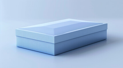 Naklejka premium Blank rectangular box in pale blue with a deep indigo top.