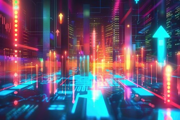 An abstract representation of a firewall being breached by digital skulls and binary codes Psychedelic, Neon, bright colors, intense composition