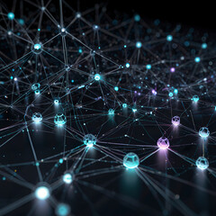 Powered Data Analytics, showcasing a network of interconnected nodes processing vast amounts of data.