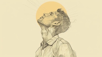 Fototapeta premium Biblical Illustration of Romans 6: New Life in Christ, Baptism Symbolism, Freedom from Sin, Beige Background, Copyspace