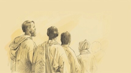 Fototapeta premium Biblical Illustration of Romans 1: Introduction, Greeting, God's Wrath, Gospel Power, Beige Background, Copyspace