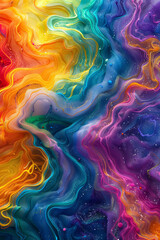 Fototapeta premium Vibrant Swirling Colors in Abstract Design
