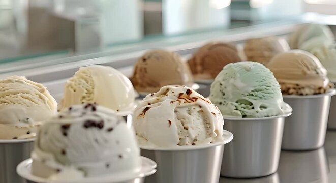 Artisan ice cream shop experiments with flavors to craft unique creations. Concept Ice Cream Flavors, Artisanal Creations, Taste Experiments, Unique Combinations, Crafted Treats