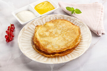 Sweet homemade thick baked pancakes