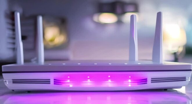 Secure Highspeed G Router for Home Networks with Ample Banner Space. Concept Secure Router, High-Speed Gigabit, Home Network, Banner Ads, Ample Space
