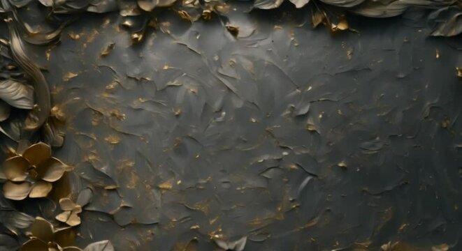 Elegant Gothic Floral Guilded Frame with Aged Gold Texture and Copy Space. Concept Gothic Floral, Elegant Design, Aged Gold Texture, Guilded Frame, Copy Space
