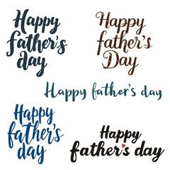Set of Fathers Day Lettering. Design Element for Postcard, Poster, Banner