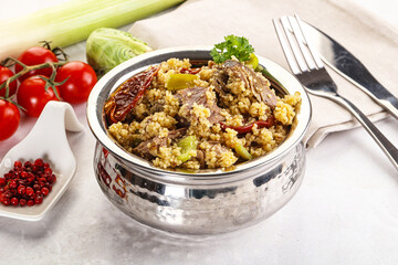 Bulgur with lamb and vegetables