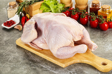 Raw whole chicken for cooking © Andrei Starostin