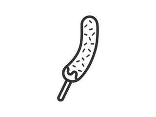 チョコバナナ串のアイコン（線画）のイラスト