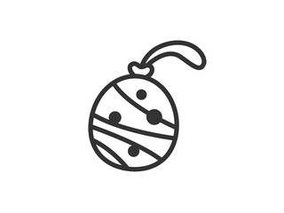 屋台の水ヨーヨーのアイコン（線画）のイラスト