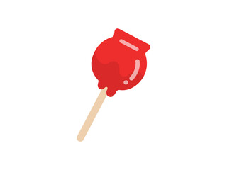 りんご飴のアイコンのイラスト