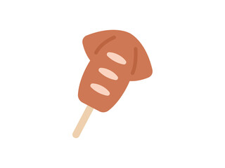 イカ焼き串のアイコンのイラスト