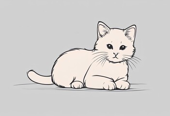 AI generated illustration of a cute kitten on a gray background