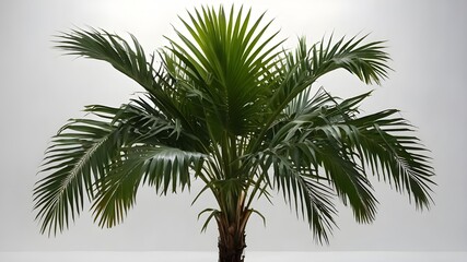 palm tree isolated on white, Green palm tree isolated on white background, mock-up of indoor plant arrangement