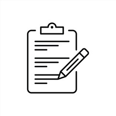 clipboard icon. checklist, clipboard with pencil, write icon. vector illustration