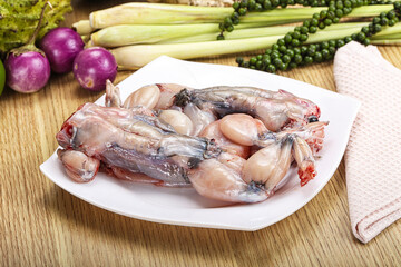 Delicous fresh raw uncooked frog