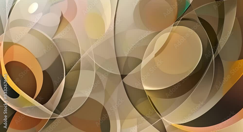 Aufkleber sophisticated minimalist design with intersecting lines and circles in muted taupe tones. concept mi