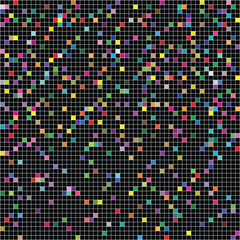 Abstract multicolored in a white frame on a black background.