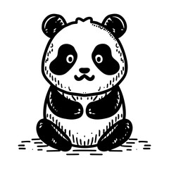 Vector illustration of panda isolated on white background.
