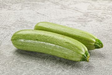 Raw green ripe zucchini vegetable