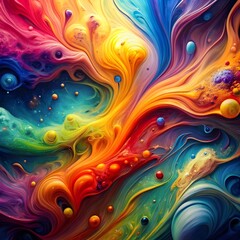 Obraz premium abstract multi colored liquid painting with vibran