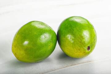 Two ripe green exotic avocado fruit