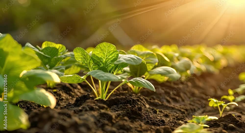 Poster optimizing crop growth with iot sensors in sustainable hydroponic farming. concept iot sensors, crop