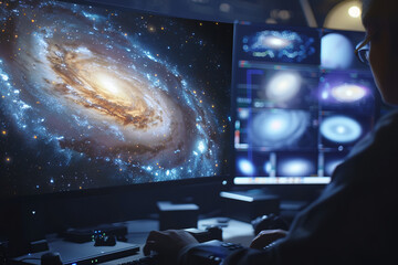 Obraz premium Discovering the Cosmos: Space Telescope Images of Distant Galaxies 