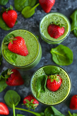 Fresh Spinach and Strawberry Shake