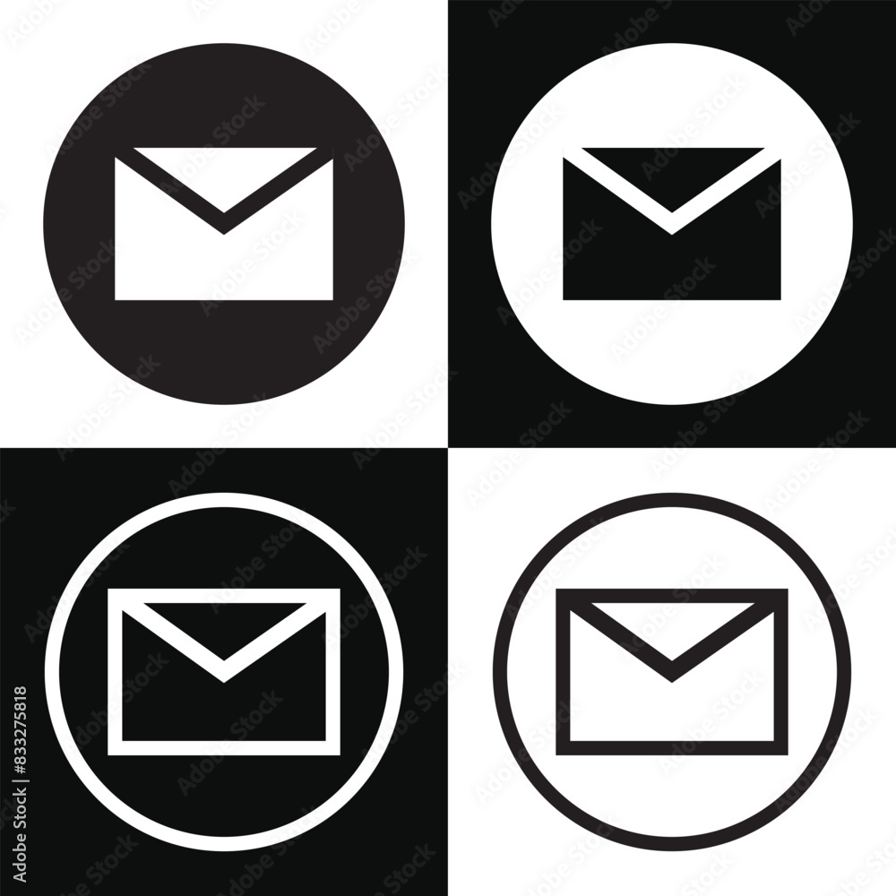 Poster envelope icon, email message icon - mail icon button sign, notification new message icons buttons. i