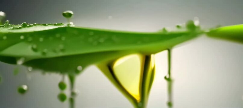 the aloe vera plant and its extracted oil, set against a neutral studio backdrop. Ideal for health and wellness advertising