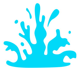 Water splash blue silhouette. Flowing blue liquid
