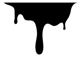 Black paint dripping border. Creative ink flow