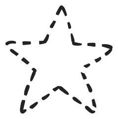 Star dashed line doodle. Hand drawn shape